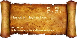 Hanula Hajnalka névjegykártya